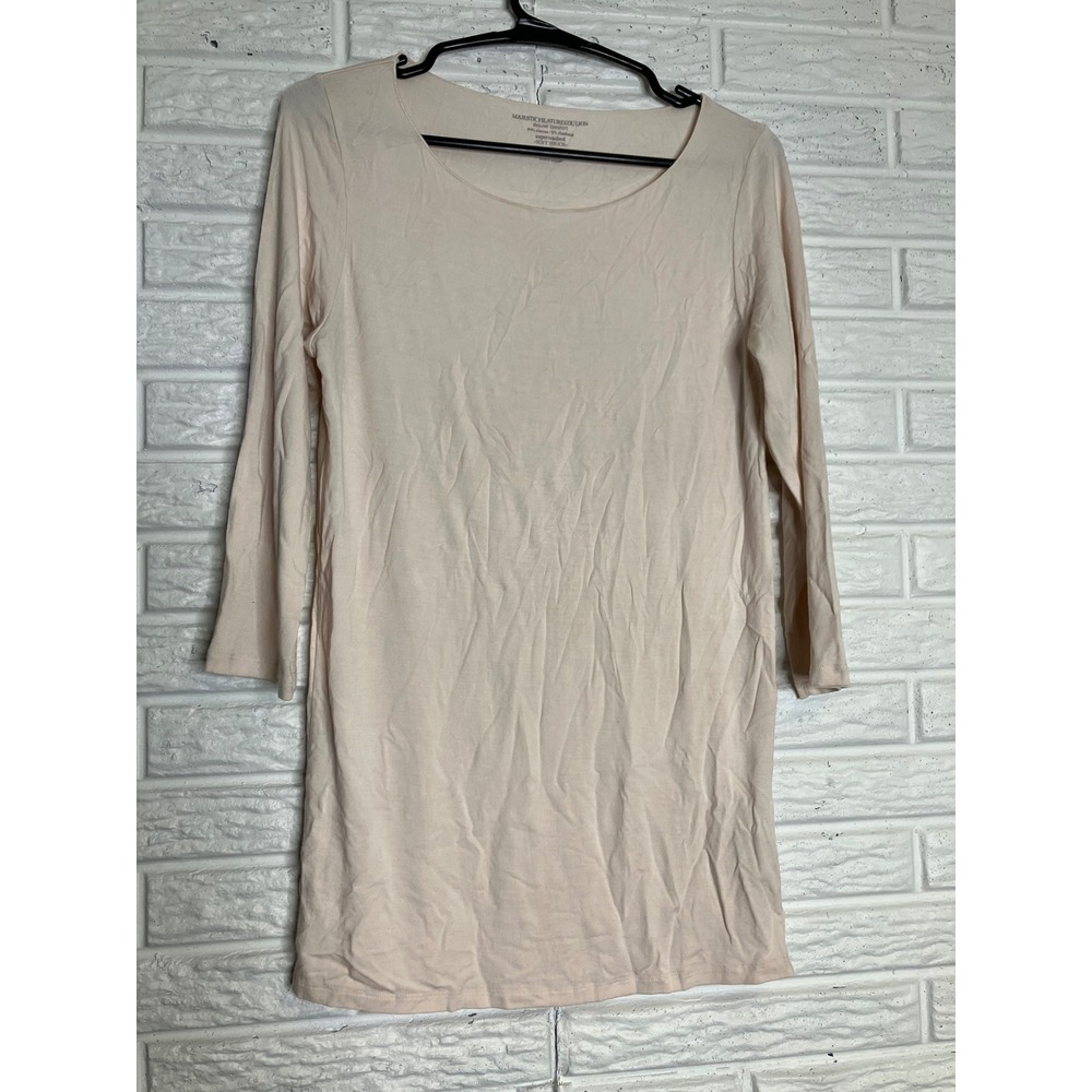 Majestic Filatures Tee Women 3 Pink Excellent Viscose Soft Touch 3/4 Sleeve